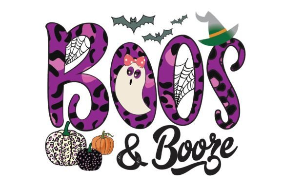 Boos Booze Sublimation Design: Halloween Graphic for T-Shirt Creations
