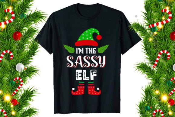 Christmas T Shirt Design Sassy Elf Graphics