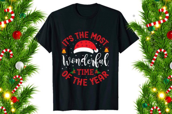 Christmas T-shirt Design Wonderful Time - A Festive Graphic for Merchants