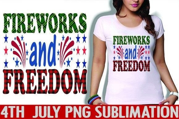 Fireworks and Freedom Sublimation Graphics for T-Shirt Designs
