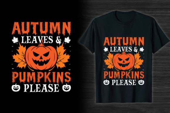 Halloween T Shirt Design Autumn Leaves Graphics