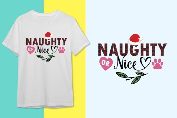 Naughty or Nice PNG T-Shirt Design for Print Templates and Graphics