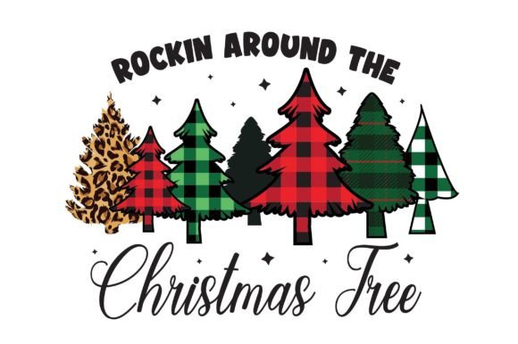 Rockin Around the Christmas Sublimation Graphics for T-Shirt Designs