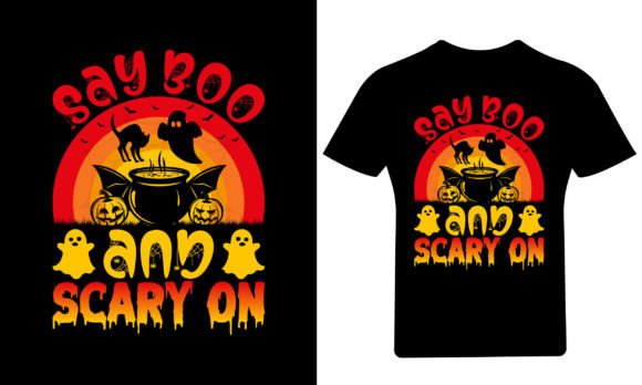 Say Boo Halloween T-Shirt Design for Branding