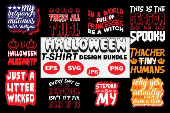 Trendy Halloween T-shirt Bundle Graphics