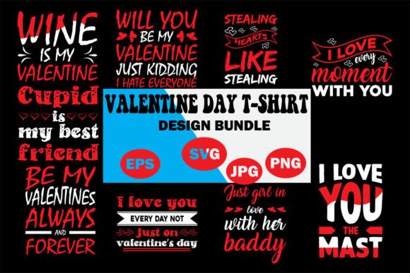 Valentine Day T-Shirt Bundle: A Graphic Design Asset for Bloggers and Publishers