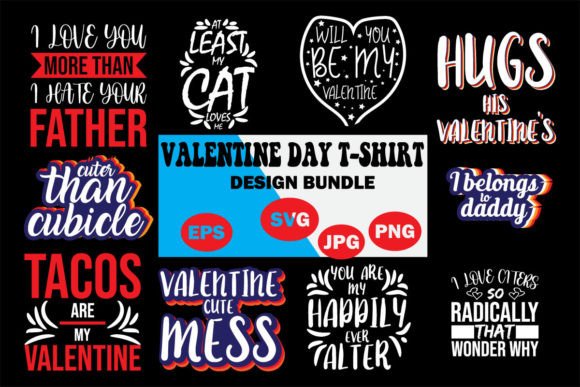 Valentine Day T-Shirt Design Bundle for Local Business Branding