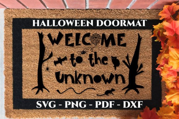 Welcome to Unknown Halloween Door Mat Graphics